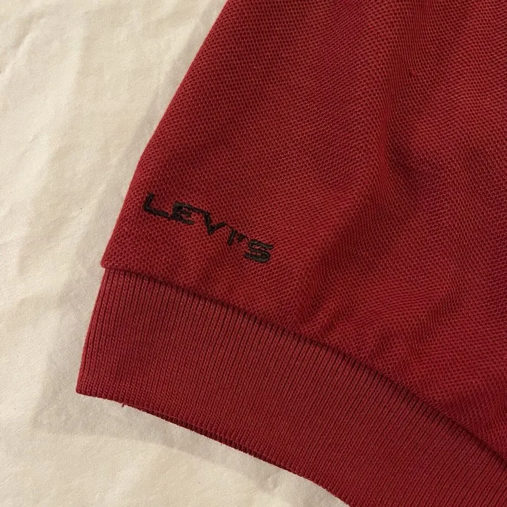 Vintage Levis‎ Shirts Red Polo Shirt Size Medium Made in Korea